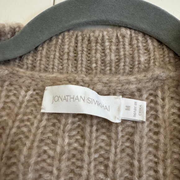 Jonathan Simkhai Sweater Cream / Brown Chunky Brown Reagan  Sz Medium - Picture 6 of 6